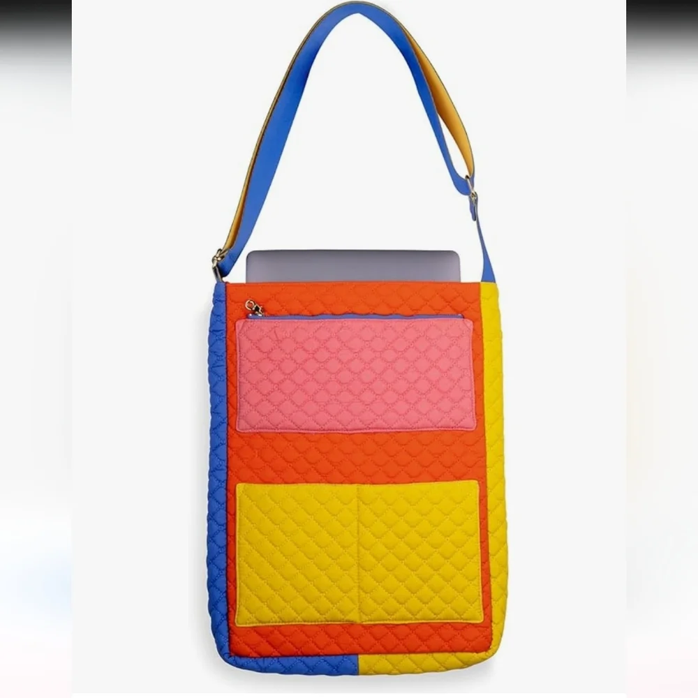 Ban.do Colorful Go-Go‎ Laptop Large Capacity colorblock Quilted Tote brand new